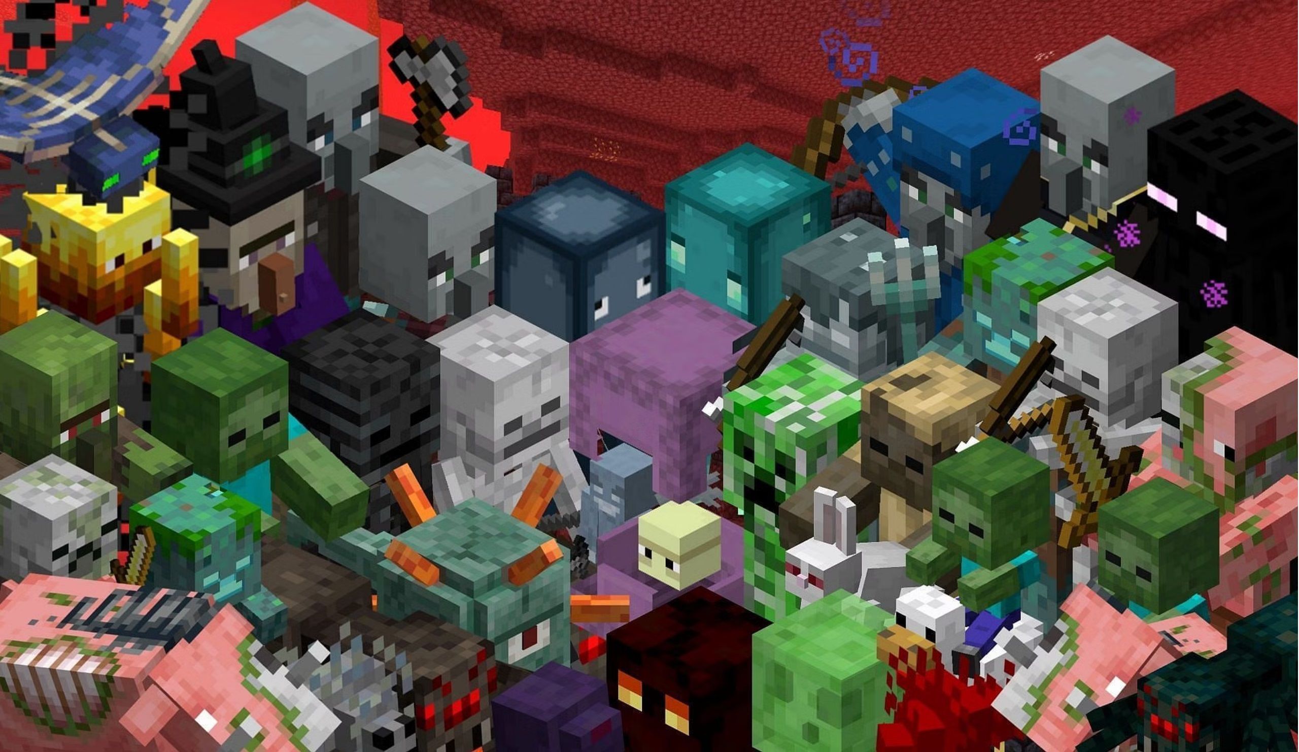 Lots of mobs from Minecraft
